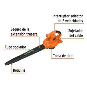 Truper Sopladora/Aspiradora eléctrica 1,440W, con bolsa recolectora