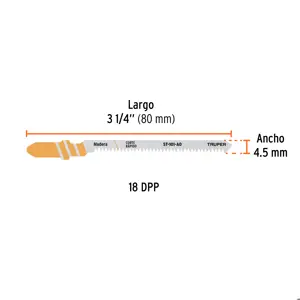 Truper Blíster 5 seguetas T, 18 DPP HCS, corte curvo limpio/madera