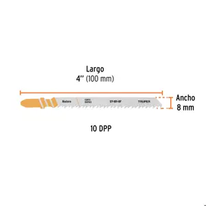 Truper Blíster 5 seguetas T, 10 DPP BIM, corte recto p/ madera dura