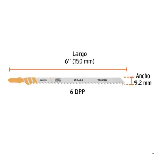 Truper Blíster 5 seguetas T, 6 DPP HCS, corte recto rápido/madera