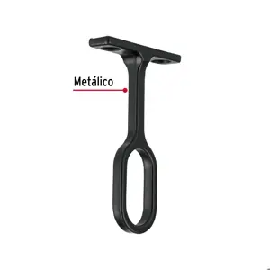 Soporte negro para tubo ovalado de closet, Hermex