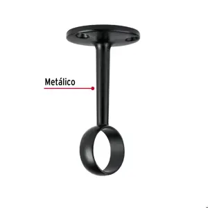 Soporte negro para tubo redondo de closet, Hermex