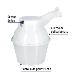 Volteck Luminario suburbano de ABS 65 W sensor de luz, sin lámpara