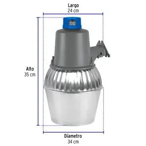 Volteck Luminario suburbano metálico 45 W sensor de luz, con lámpara