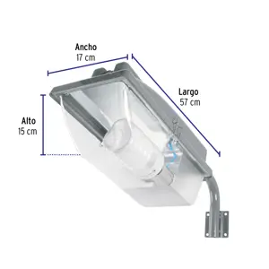 Volteck Luminario suburbano de ABS 45 W sensor de luz, con lámpara