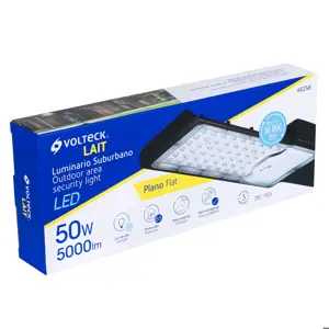 Volteck Luminario suburbano plano de LED 50 W alta intensidad