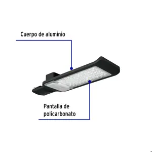 Volteck Luminario suburbano plano de LED 50 W alta intensidad