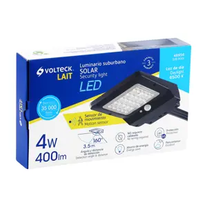 Luminario suburbano de LED 4 W con panel solar, Volteck