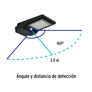 Luminario suburbano de LED 4 W con panel solar, Volteck