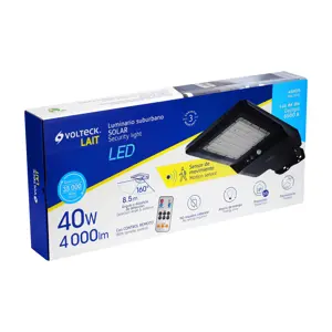 Volteck Luminario suburbano LED 40 W c/panel solar y control remoto