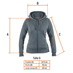 Sudadera gris para dama, talla G, Truper