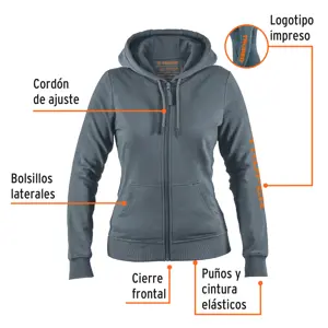 Sudadera gris para dama, talla EG, Truper