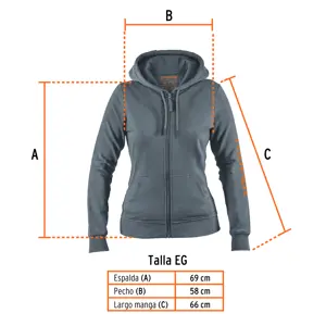 Sudadera gris para dama, talla EG, Truper