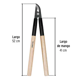 Tijera para ramas 52 cm, mgos de madera con casquillo,PRETUL