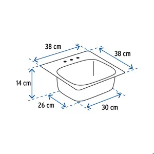 Tarja de empotrar sencilla 38x38cm, Foset Basic