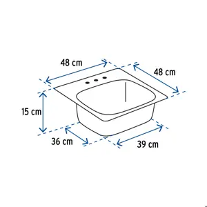 Tarja de empotrar sencilla 48x48cm, Foset Basic