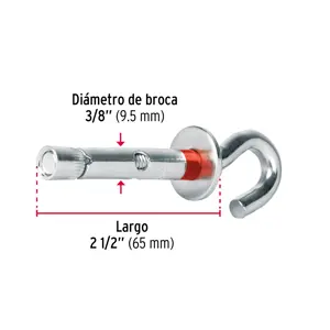 Fiero Caja con 50 taquetes expansivos 10x65 mm con armella abierta