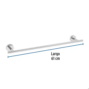 Toallero de barra metálico acabado cromo, Foset Túbig