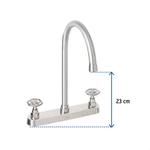 Foset Mezcladora para fregadero, manerales redondos,satín, Tubig