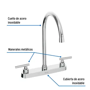 Foset Mezcladora para fregadero, manerales palanca, cromo, Tubig