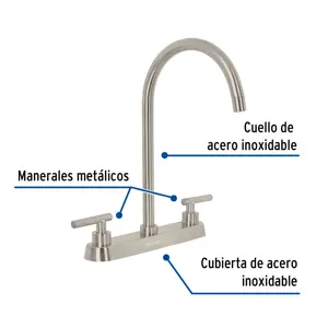 Foset Mezcladora para fregadero, manerales palanca, satín, Tubig