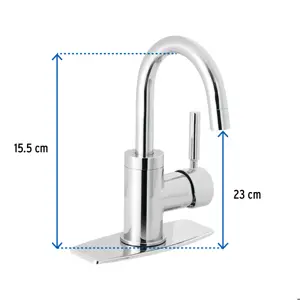 Monomando corto para lavabo, cromo, Foset Tubig