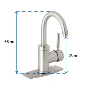 Monomando corto para lavabo, satín, Foset Tubig