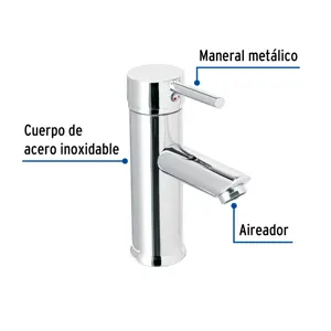 Monomando corto cromo para lavabo, Foset Tubig