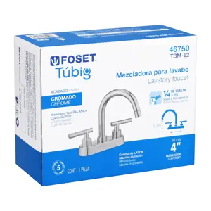 Foset Mezcladora p/lavabo, bar, manerales palanca, cromo, Tubig