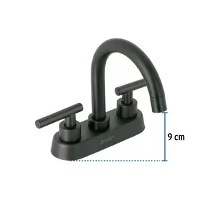 Foset Mezcladora p/lavabo,bar,manerales palanca,negro mate,Tubig