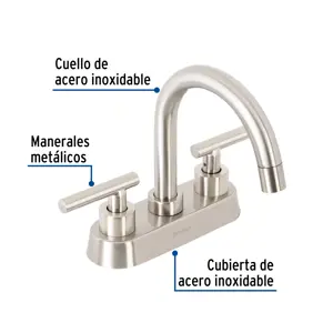 Foset Mezcladora p/lavabo, bar, manerales palanca, satín, Tubig