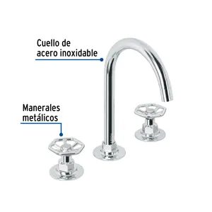 Foset Mezcladora p/lavabo,taladros separados,redondos,cromo,Tubig