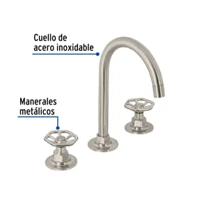 Foset Mezcladora p/lavabo,taladros separados,redondos,satín,Tubig