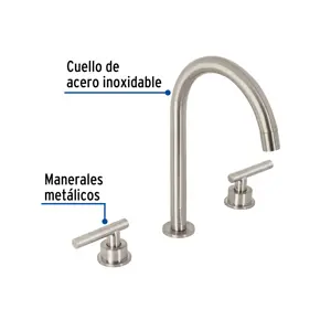 Foset Mezcladora p/lavabo,taladros separados,palanca,satín,Tubig