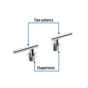 Foset Juego de 2 manerales para mezcladora, palanca, cromo, Tubig