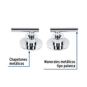 Foset Juego de 2 manerales para regadera, palanca, cromo, Tubig