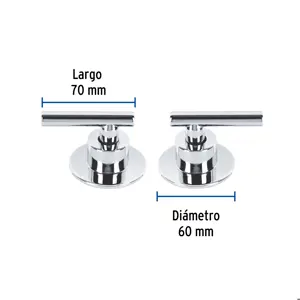 Foset Juego de 2 manerales para regadera, palanca, cromo, Tubig