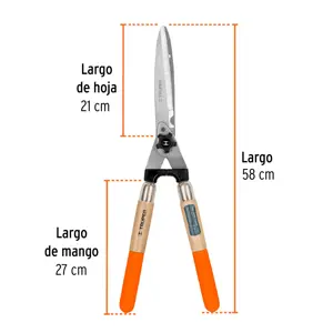 Truper Tijera para poda 58 cm filo dentado mangos de madera c/grip