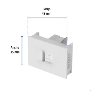 Volteck Toma de teléfono, 1.5 módulos, línea Española, color blanco