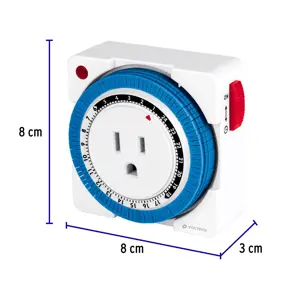 Volteck Mini Temporizador analógico 1 evento, intervalos de 15 min.
