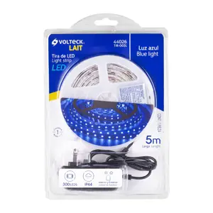 Volteck Tira de LED de 5 m 16 W para interior y exterior, azul