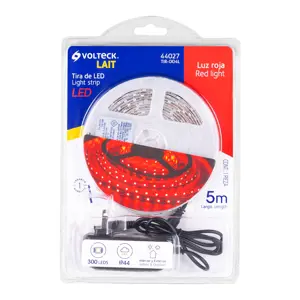 Volteck Tira de LED de 5 m 18 W para interior y exterior rojo