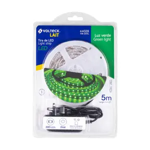 Volteck Tira de LED de 5 m 18 W para interior y exterior verde