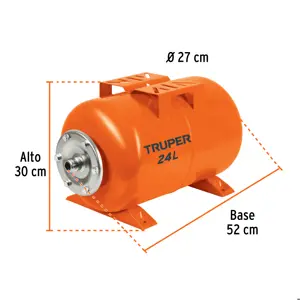 Tanque hidroneumático horizontal, 24 litros, Truper