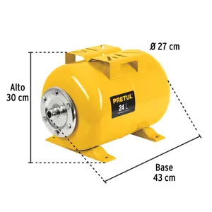 Tanque hidroneumático horizontal, 24 litros, Pretul
