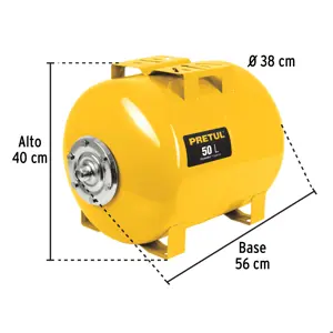 Tanque hidroneumático horizontal, 50 litros, Pretul