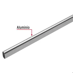 Tubo ovalado para clóset, 3 m, aluminio, Hermex