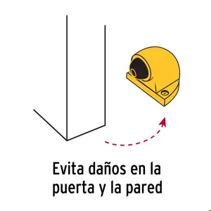 Tope tipo codo para puerta,acabado latón, Hermex