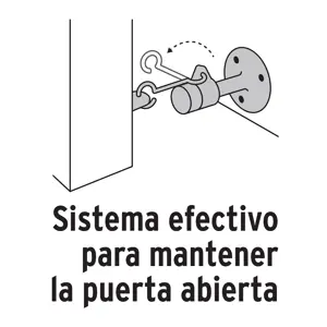 Tope metálico para puerta con gancho, Hermex