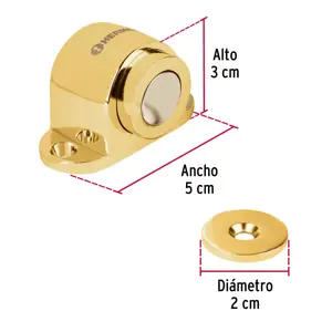 Tope para puerta magnético, acabado latón, Hermex